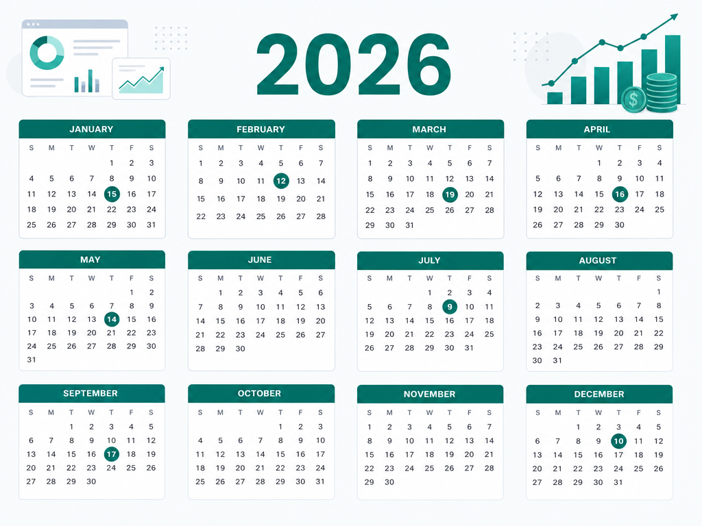 Infographic calendar of all eight 2026 FOMC meeting dates