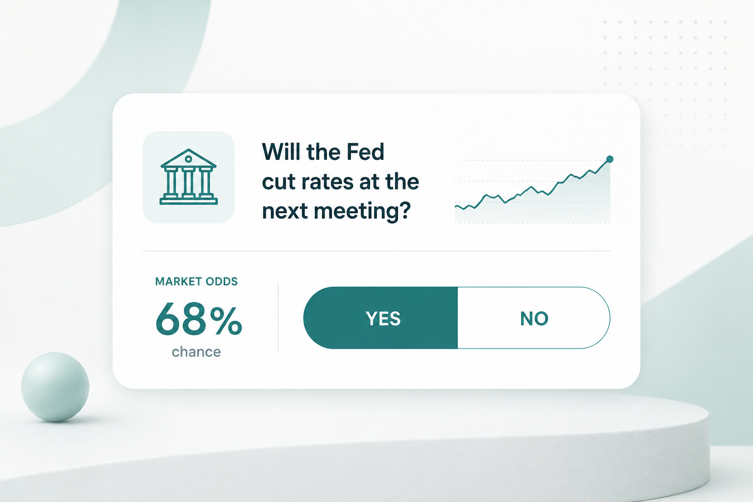 Illustration of placing a trade on a Fed rate-cut prediction market